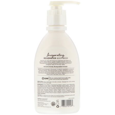 Jason Natural, Body Wash, Invigorating Rosewater, 30 fl oz (887 ml):جل الاستحمام, غس,ل الجسم