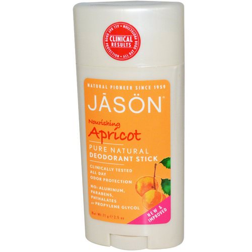 Jason Natural, Deodorant Stick, Nourishing Apricot, 2.5 oz (71 g) فوائد