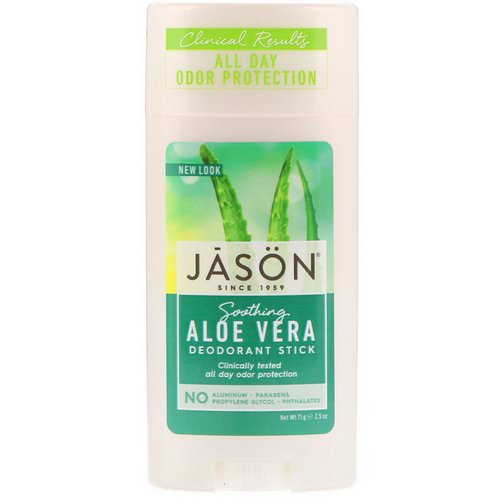 Jason Natural, Deodorant Stick, Soothing Aloe Vera, 2.5 oz (71 g) فوائد
