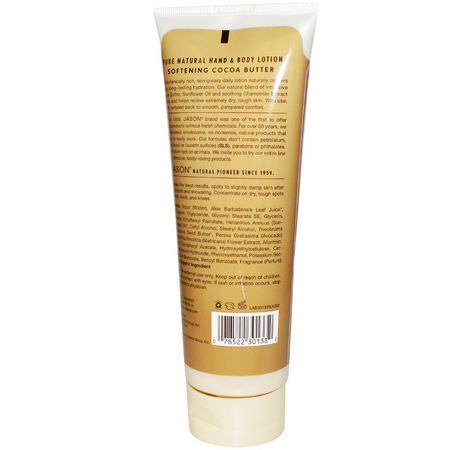 Jason Natural, Hand & Body Lotion, Softening Cocoa Butter, 8 oz (227 g):Hand Care, ل,شن زبدة الكاكا,