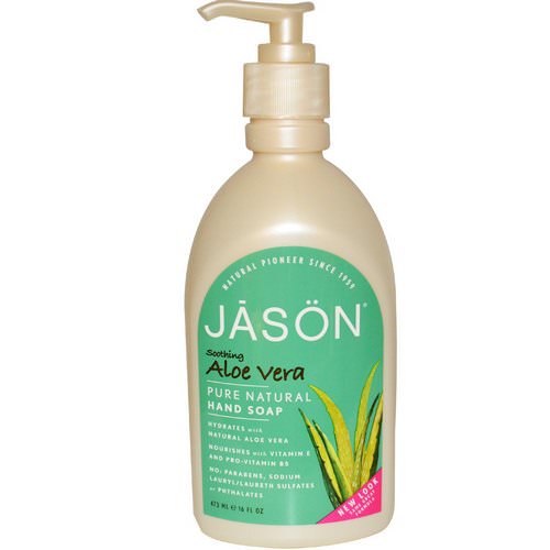Jason Natural, Hand Soap, Soothing Aloe Vera, 16 fl oz (473 ml) فوائد