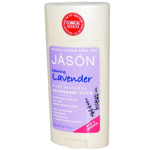 Jason Natural, Pure Natural Deodorant Stick, Calming Lavender, 2.5 oz (71 g) فوائد