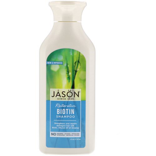 Jason Natural, Restorative Biotin Shampoo, 16 fl oz (473 ml) فوائد