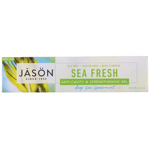 Jason Natural, Sea Fresh, Anti-Cavity & Strengthening Gel, Deep Sea Spearmint, 6 oz (170 g) فوائد