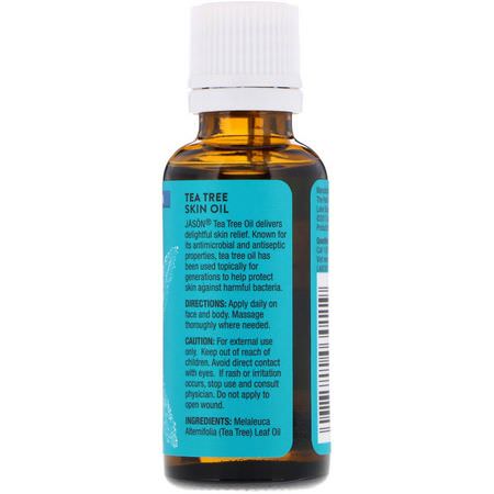 Jason Natural, Skin Oil, Tea Tree, 1 fl oz (30 ml):علاج البشرة, زيت شجرة الشاي الم,ضعية