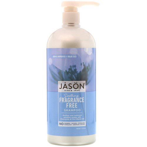 Jason Natural, Soothing Shampoo, Fragrance Free, 32 fl oz (946 ml) فوائد