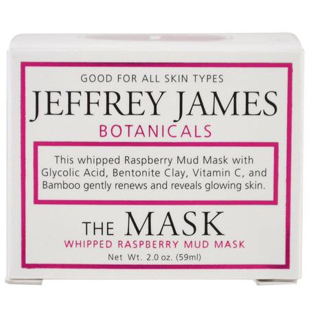 Jeffrey James Botanicals, The Mask, Whipped Raspberry Mud Mask, 2.0 oz (59 ml):فيتامين C, أقنعة الطين