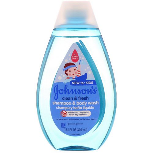 Johnson & Johnson, Kids, Clean & Fresh, Shampoo & Body Wash, 13.6 fl oz (400 ml) فوائد