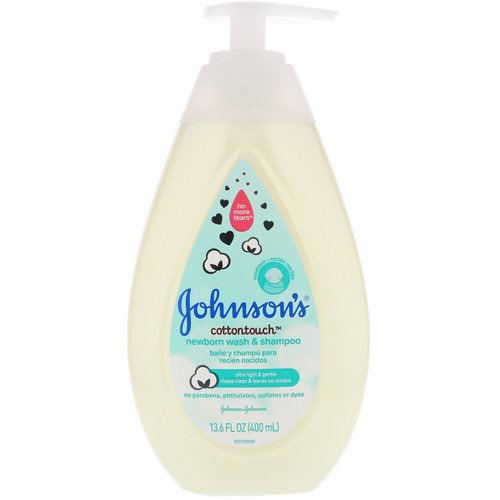 Johnson & Johnson, Cottontouch, Newborn Wash & Shampoo, 13.6 fl oz (400 ml) فوائد