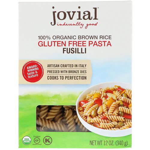 Jovial, 100% Organic Brown Rice Pasta, Fusilli, 12 oz (340 g) فوائد