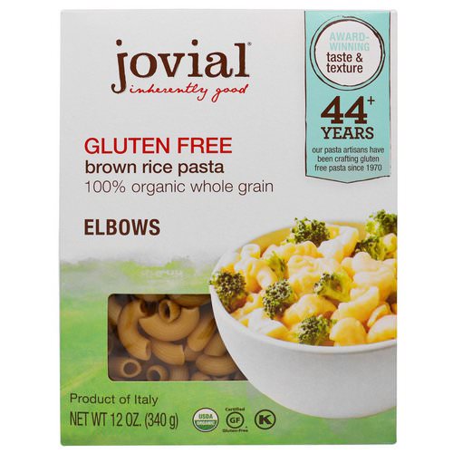 Jovial, Organic Brown Rice Pasta, Elbows, Gluten Free, 12 oz (340 g) فوائد