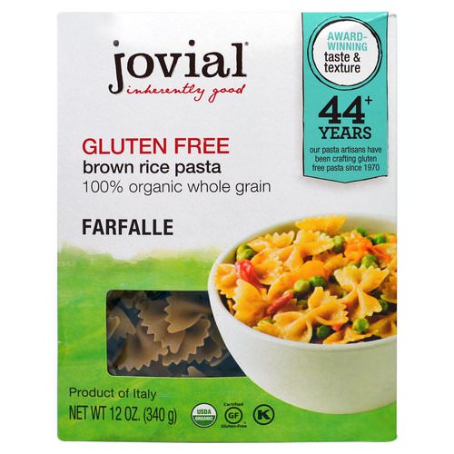 Jovial, Organic Brown Rice Pasta, Farfalle, 12 oz (340 g) فوائد