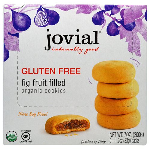 Jovial, Organic Cookies, Fig Fruit Filled, 6 Packs, 1.2 oz (33 g) Each فوائد
