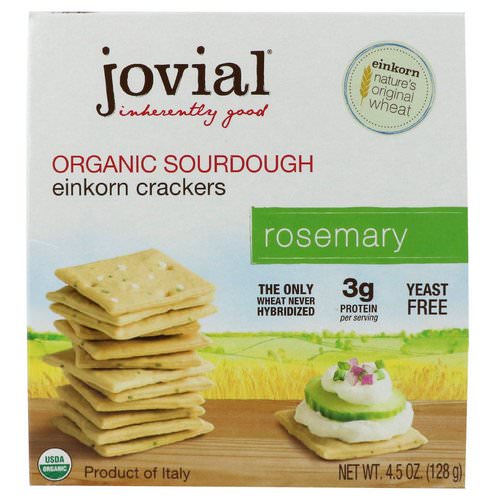 Jovial, Organic Sourdough Einkorn Crackers, Rosemary, 4.5 oz (128 g) فوائد