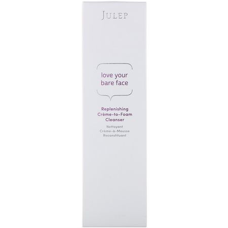Julep, Love Your Bare Face, Replenishing Creme-to-Foam Cleanser, 4 fl oz (118 ml):المنظفات, غسل ال,جه