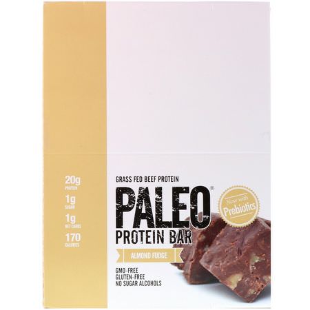 Julian Bakery, Paleo Protein Bar, Almond Fudge, 12 Bars, 2.0 oz (56.3 g) Each:أشرطة بر,تين مصل, أشرطة البر,تين