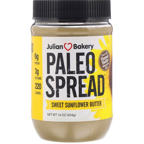 Julian Bakery, Paleo Spread, Sweet Sunflower Butter, 16 oz (454 g) فوائد