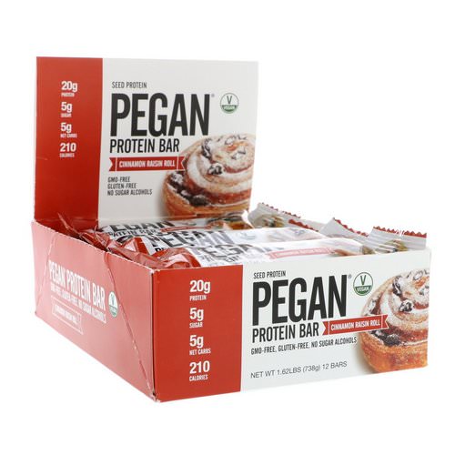 Julian Bakery, Pegan Protein Bar, Seed Protein, Cinnamon Raisin Roll, 12 Bars, 2.16 oz (61.5 g) Each فوائد