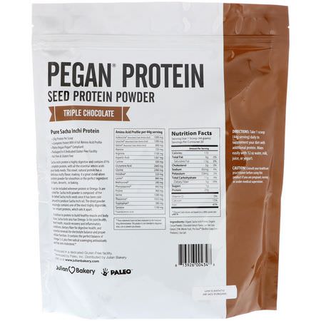 Julian Bakery, Pegan Protein, Seed Protein Powder, Triple Chocolate, 2 lbs (907 g):البر,تين النباتي, المصنع