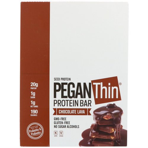 Julian Bakery, Pegan Thin Protein Bar, Chocolate Lava, 12 Bars, 2.29 oz (65 g) Each فوائد