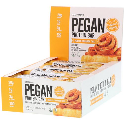 Julian Bakery, Pegan Thin Protein Bar, Vanilla Cinnamon Twist, 12 Bars, 2.29 oz (65 g) Each فوائد