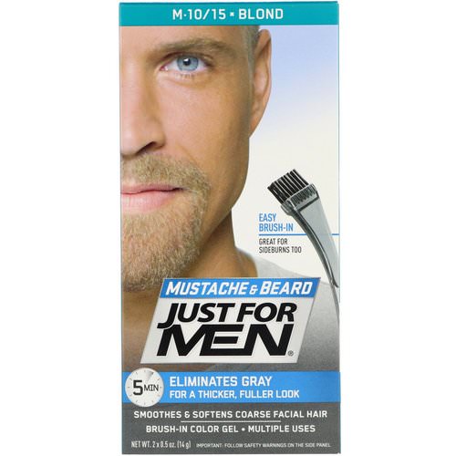 Just for Men, Mustache & Beard, Brush-In Color Gel, Blond M-10/15, 2 x 0.5 oz (14 g) فوائد