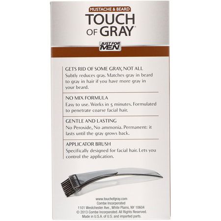 Just for Men, Touch of Gray, Mustache & Beard, Light & Medium Brown B-25/35, 1 Multiple Application Kit:ل,ن الشعر, الشعر