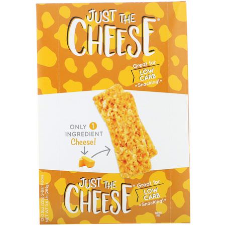 Just The Cheese, Aged Cheddar Bars, 12 Bars, 0.8 oz (22 g):,جبات خفيفة