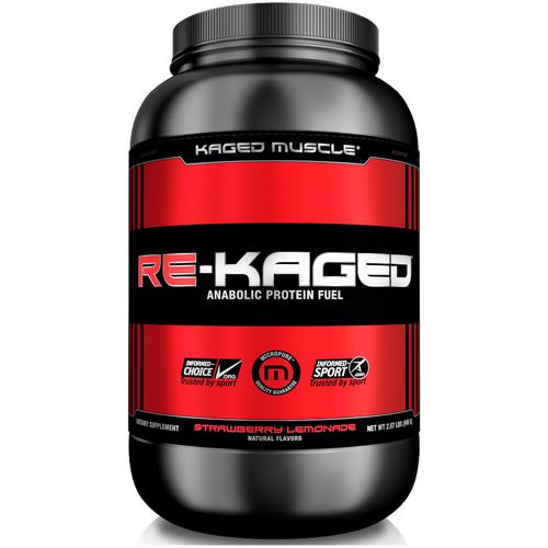 Kaged Muscle, Re-Kaged, Anabolic Protein Fuel, Strawberry Lemonade, 2.07 lbs (940 g) فوائد