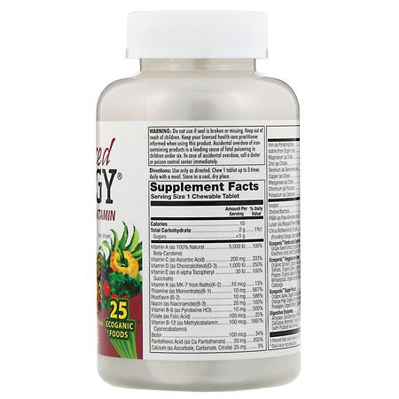 KAL, Enhanced Energy, Whole Food Multivitamin, Mango Pineapple Flavor, 60 Chewable Tablets:الفيتامينات المتعددة, المكملات الغذائية