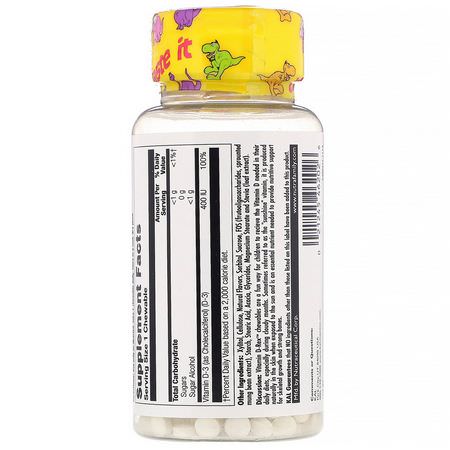 KAL, Vitamin D-Rex, Bubblegum, 400 IU, 90 Chewables:فيتامين (د) للأطفال, الصحة