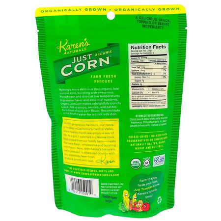 Karen's Naturals, Organic Just Corn, 3 oz (84 g):,جبات الخضر,ات الخفيفة,جبات الذرة الخفيفة