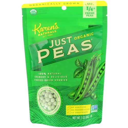 Karen's Naturals, Organic Just Peas, 3 oz (84 g) فوائد