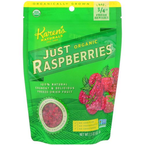 Karen's Naturals, Organic Just Raspberries, 1.5 oz (42 g) فوائد