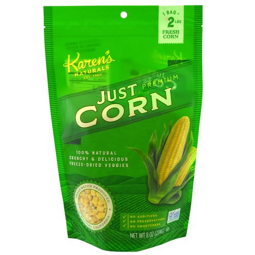 Karen's Naturals, Premium Freeze-Dried Veggies, Just Corn, 8 oz (224 g) فوائد