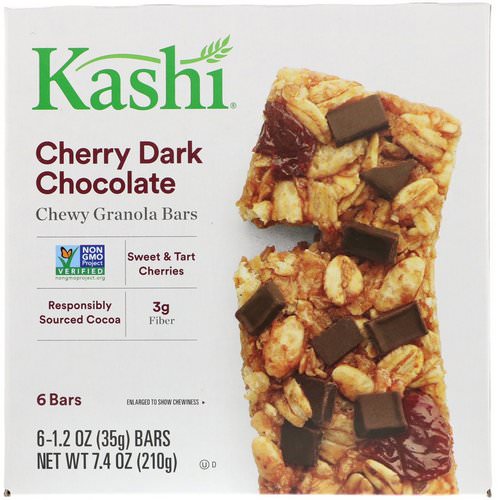 Kashi, Chewy Granola Bars, Cherry Dark Chocolate, 6 Bars, 1.2 oz (35 g) Each فوائد