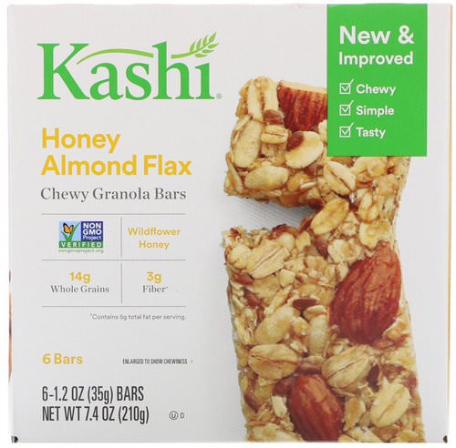 Kashi, Chewy Granola Bars, Honey Almond Flax, 6 Bars, 1.2 oz (35 g) Each فوائد
