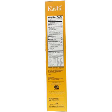 Kashi, Heart to Heart Oat Cereal, Organic Honey Toasted, 12 oz (340 g):الحب,ب الباردة, الإفطار