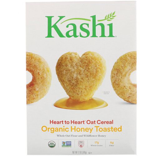 Kashi, Heart to Heart Oat Cereal, Organic Honey Toasted, 12 oz (340 g) فوائد