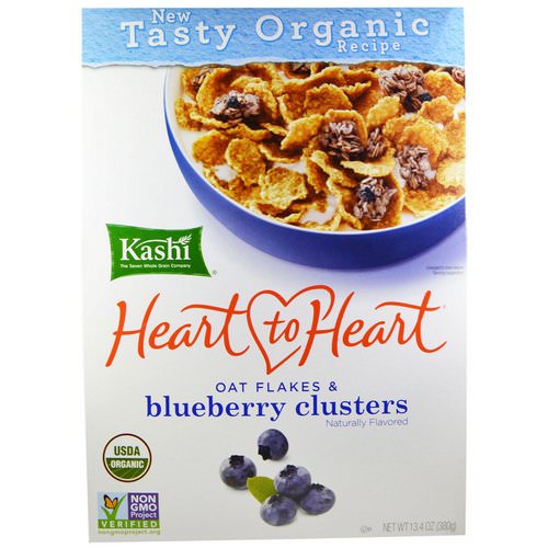 Kashi, Heart to Heart, Oat Flakes & Blueberry Clusters, 13.4 oz (380 g) فوائد