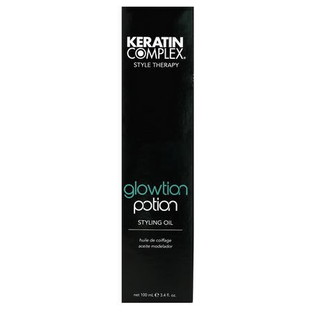 Keratin Complex, Glowtion Potion Styling Oil, 3.4 fl oz (100 ml):المصل, زيت الشعر
