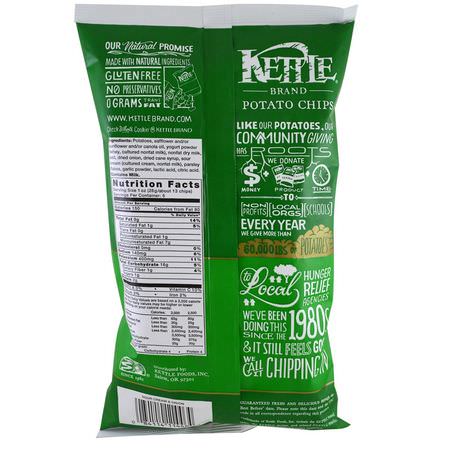 Kettle Foods, Potato Chips, Sour Cream and Onion, 5 oz (142 g):رقائق,جبات خفيفة