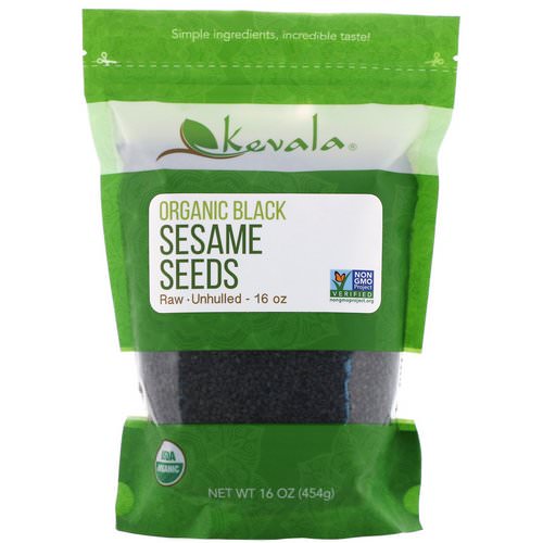 Kevala, Organic Black Sesame Seeds, Raw, Unhulled, 16 oz (454 g) فوائد