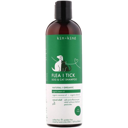 Kin+Kind, Flea and Tick, Dog & Cat Shampoo, 12 fl oz (354 ml) فوائد