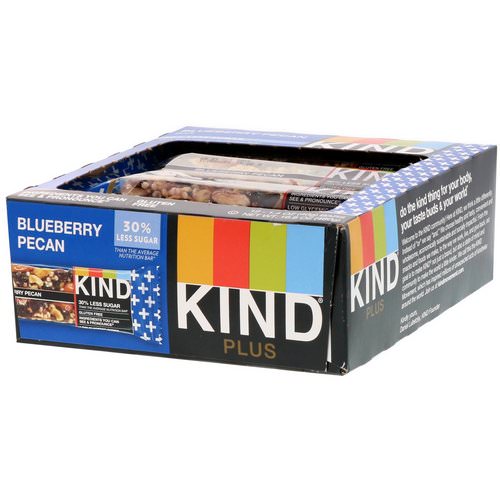 KIND Bars, Kind Plus, Blueberry Pecan, 12 Bars, 1.4 oz (40 g) Each فوائد