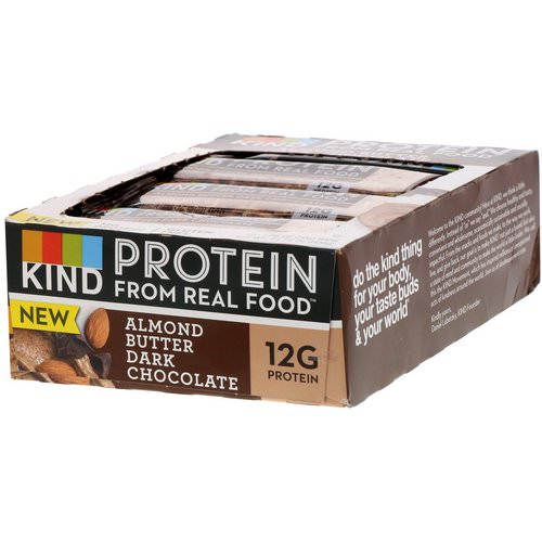KIND Bars, Protein, Almond Butter Dark Chocolate, 12 Bars, 1.76 oz (50 g) Each فوائد