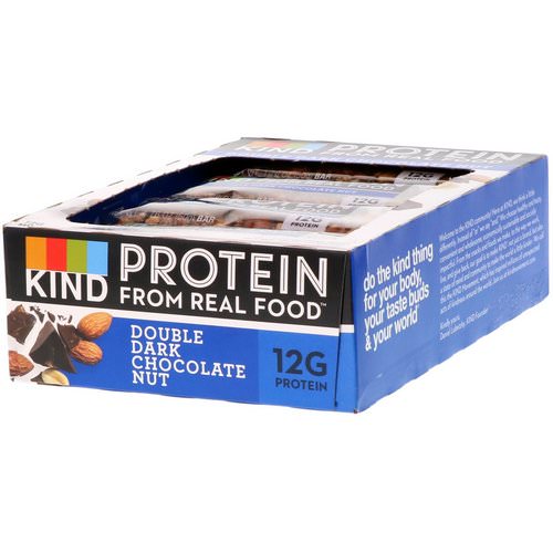 KIND Bars, Protein Bars, Double Dark Chocolate Nut, 12 Bars, 1.76 oz (50 g) Each فوائد