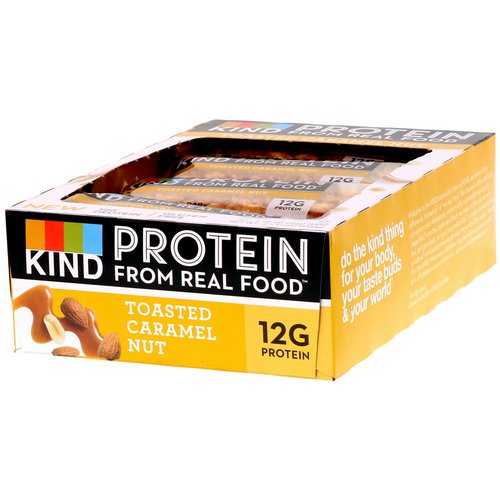 KIND Bars, Protein Bars, Toasted Caramel Nut, 12 Bars, 1.76 oz (50 g) Each فوائد
