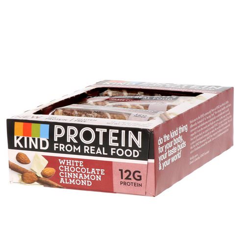 KIND Bars, Protein Bars, White Chocolate Cinnamon Almond, 12 Bars, 1.76 oz (50 g) Each فوائد