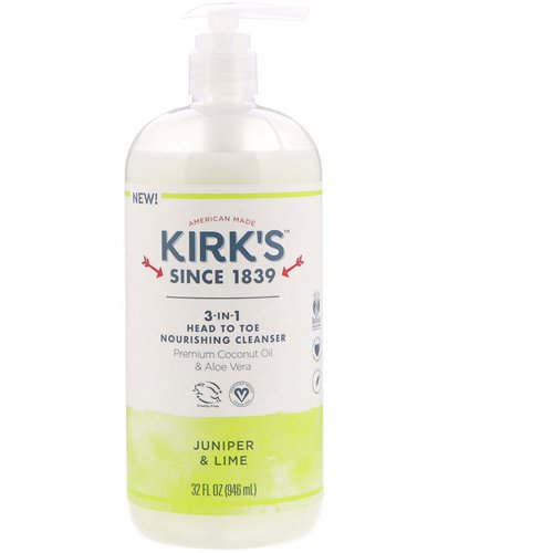 Kirk's, 3-in-1 Head to Toe Nourishing Cleanser, Juniper & Lime, 32 fl oz (946 ml) فوائد